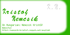kristof nemcsik business card